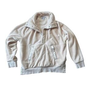 Athleta pullover sweatshirt, heavy velour size SP (small/Petite); Cream